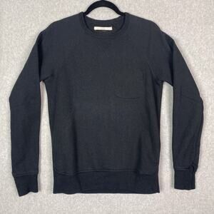Outerknown Mens XS Black Crewneck Sweatshirt Hemp Blend